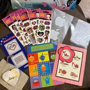 Betty Boop Stickers + Betty Boop Tin Pencil Case + Free Various Items